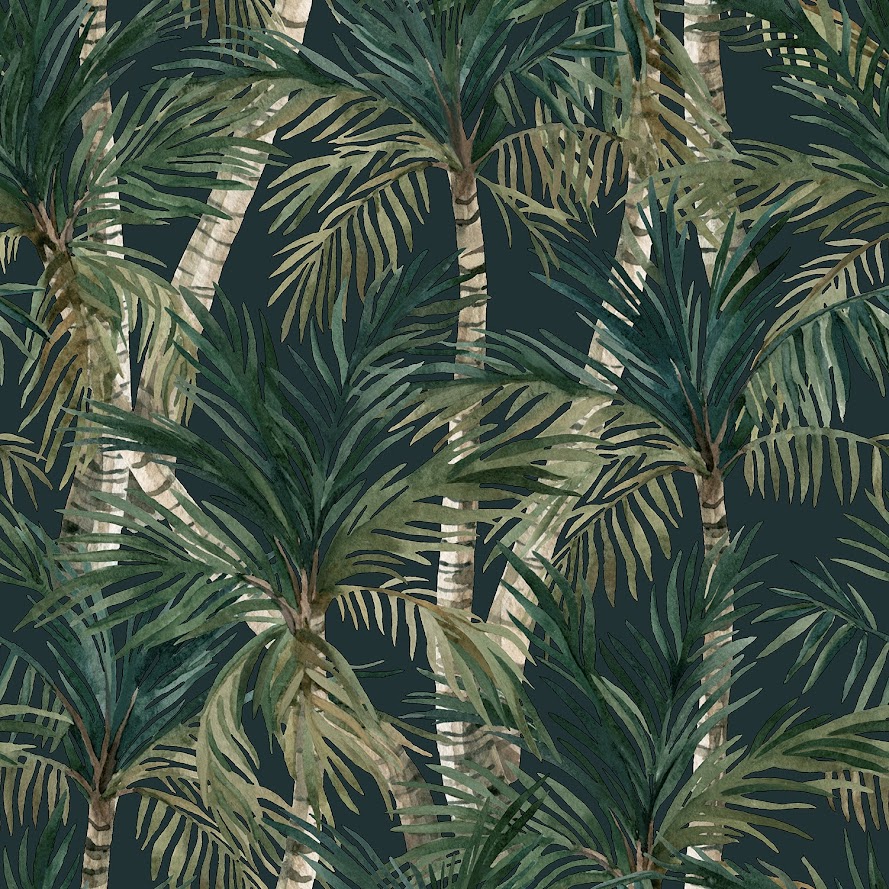belgisches Tapeten Design Blätter Bäume grün schwarz beige Decoprint aus Berlin online kaufen