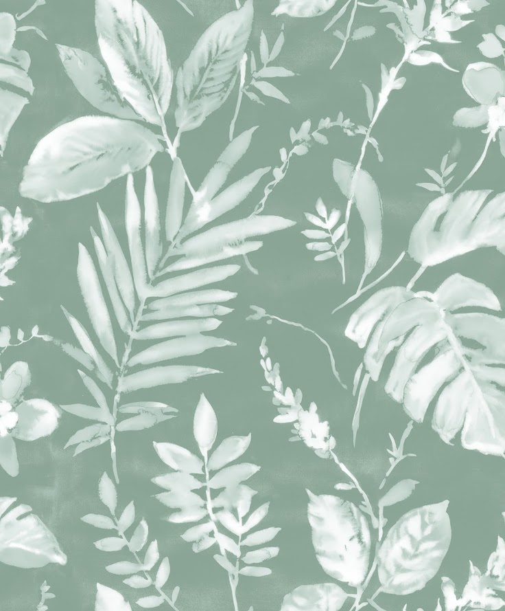 belgisches Tapeten Design Blätter grün weiss Decoprint aus Berlin online kaufen