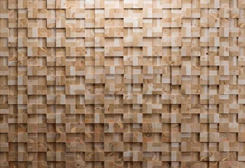 Holzklinker Wandpaneel mit edlem Holz als Holzverblender für innen
