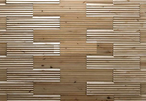 Holzklinker Wandpaneel mit edlem Holz als Holzverblender für innen