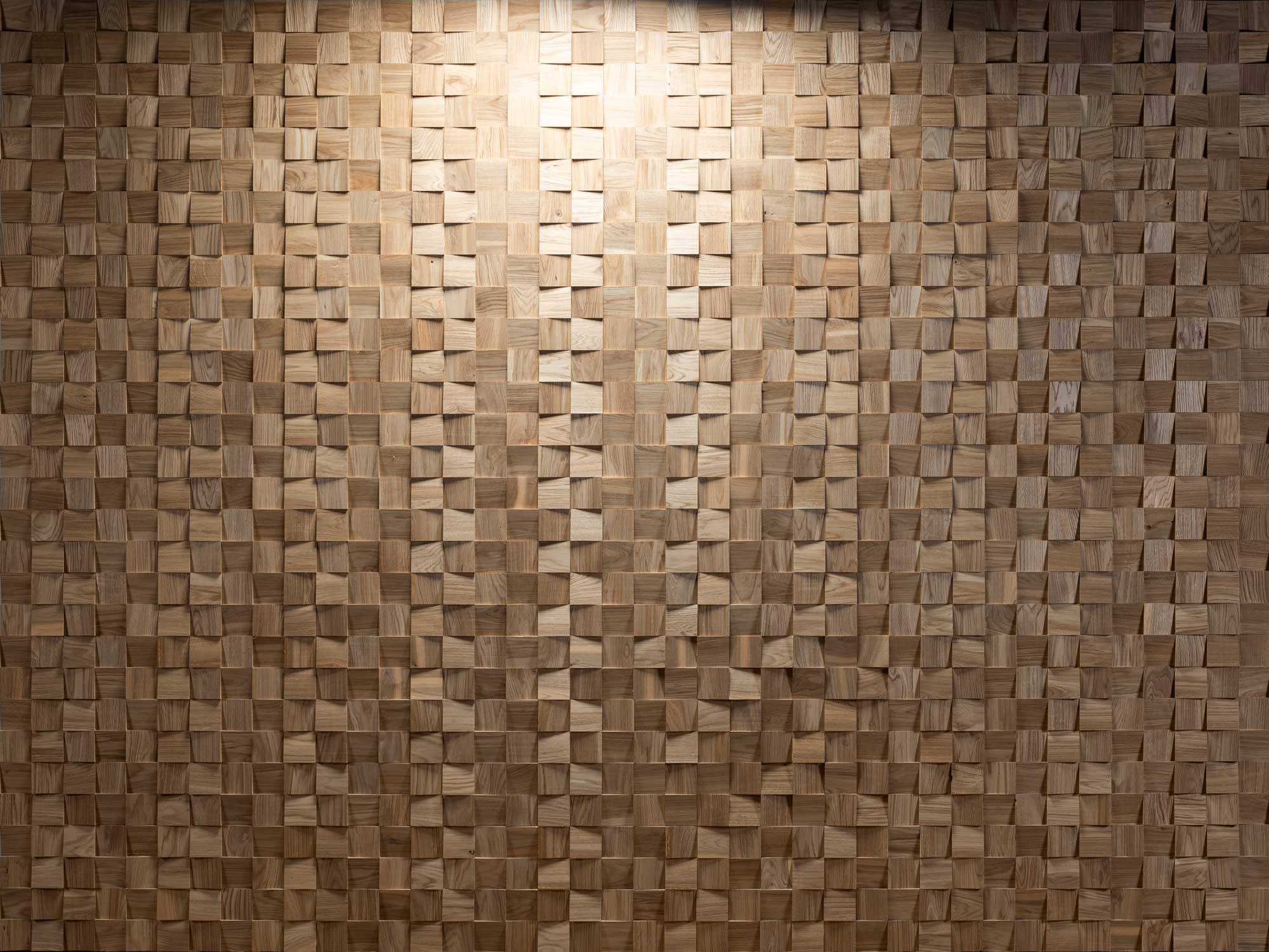 Holzklinker Wandpaneel mit edlem Holz als Holzverblender für innen