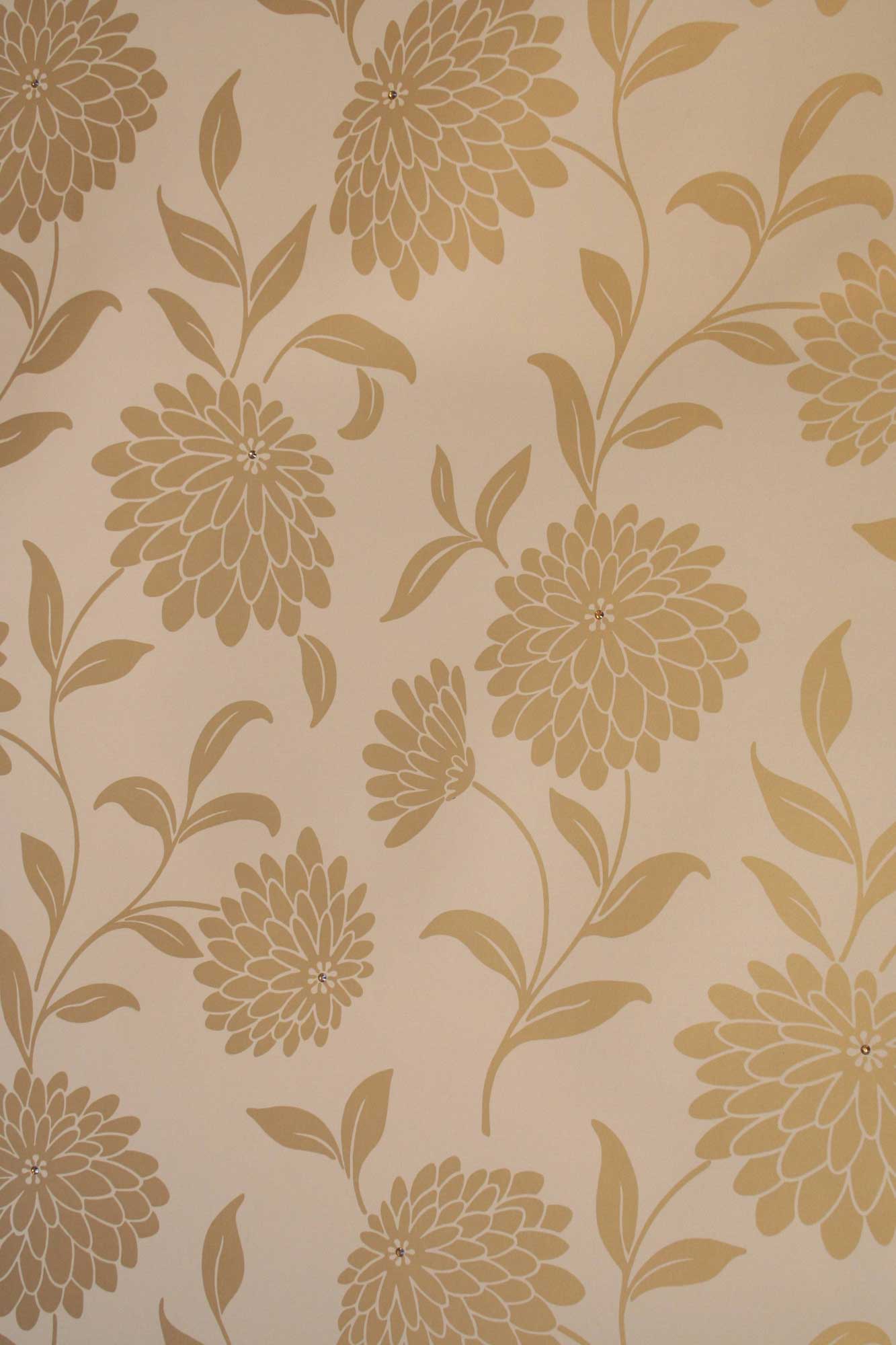 Kristall Tapete Kew Gardens creme gold online kaufen